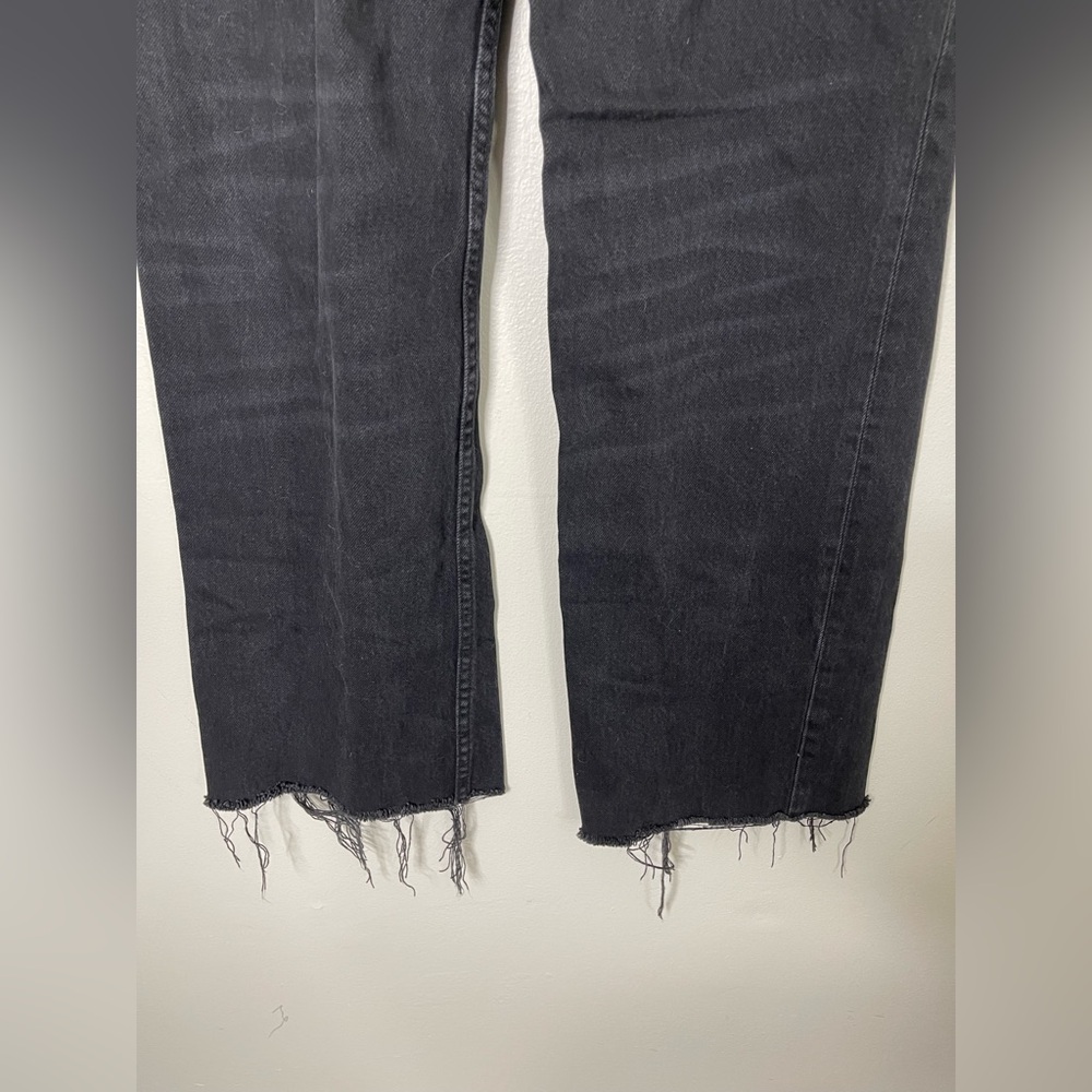 Zara Black High Rise Wide Leg Jeans US 2 - Picture 6 of 10